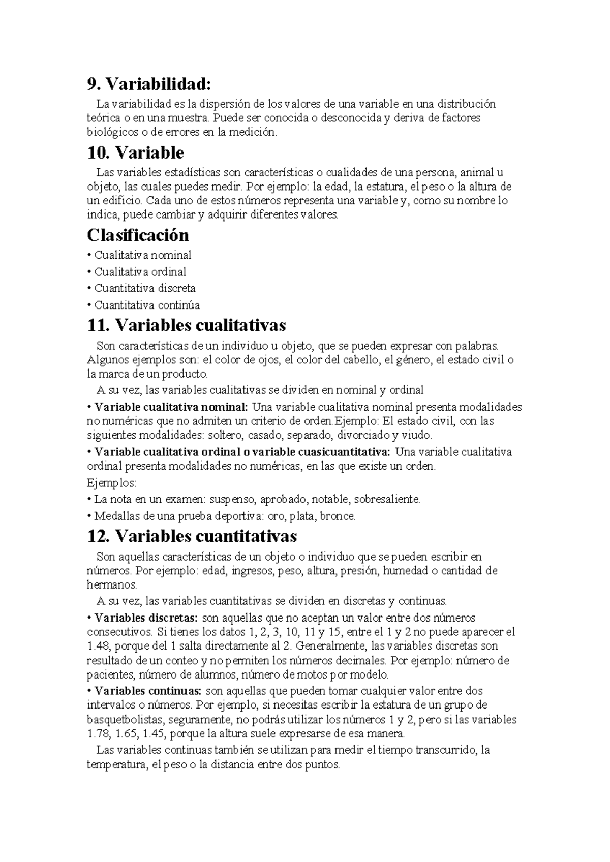 Estadística - 9. Variabilidad: La variabilidad es la dispersión de los ...