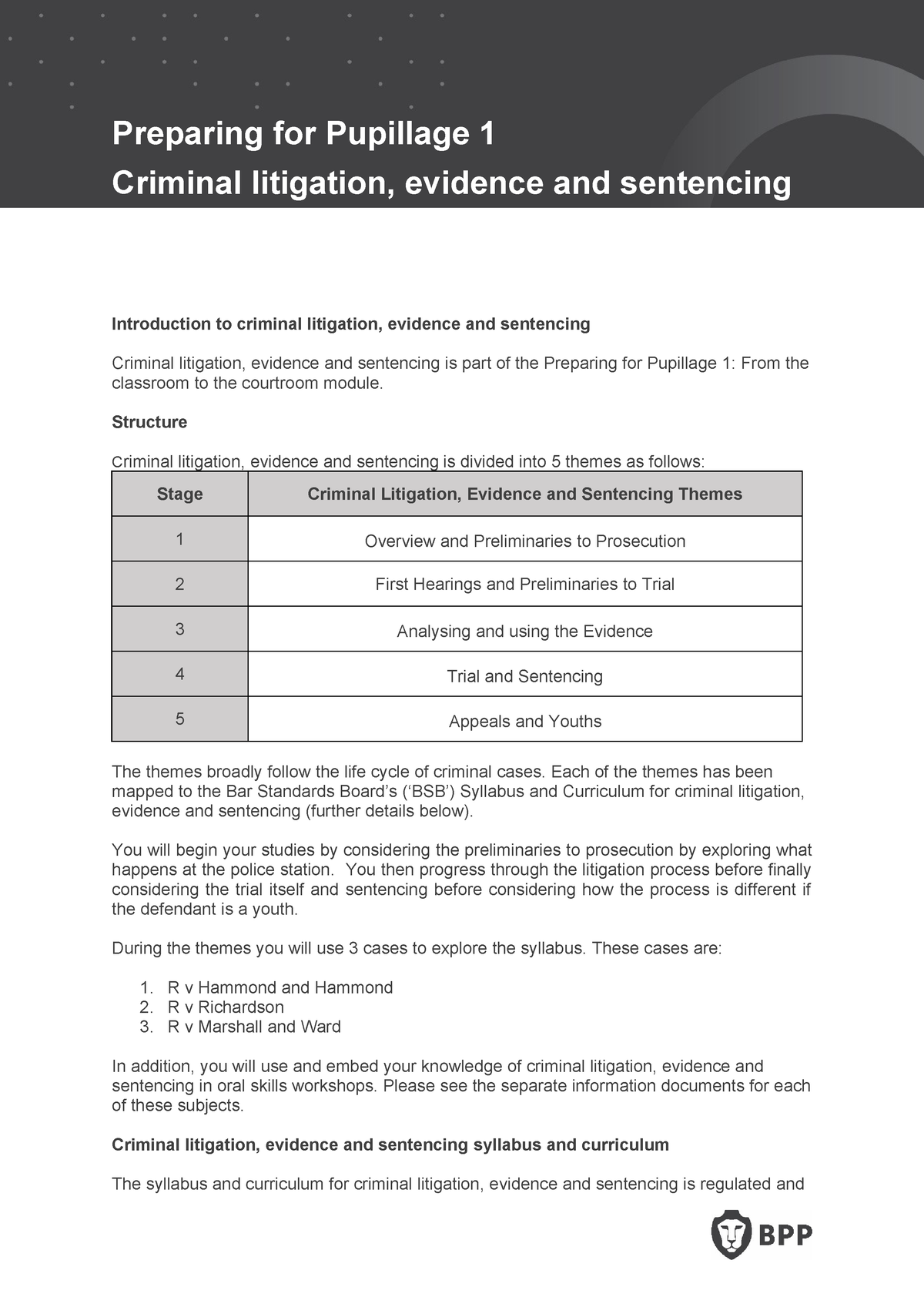 Introduction to criminal litigation, evidence and sentencing ...