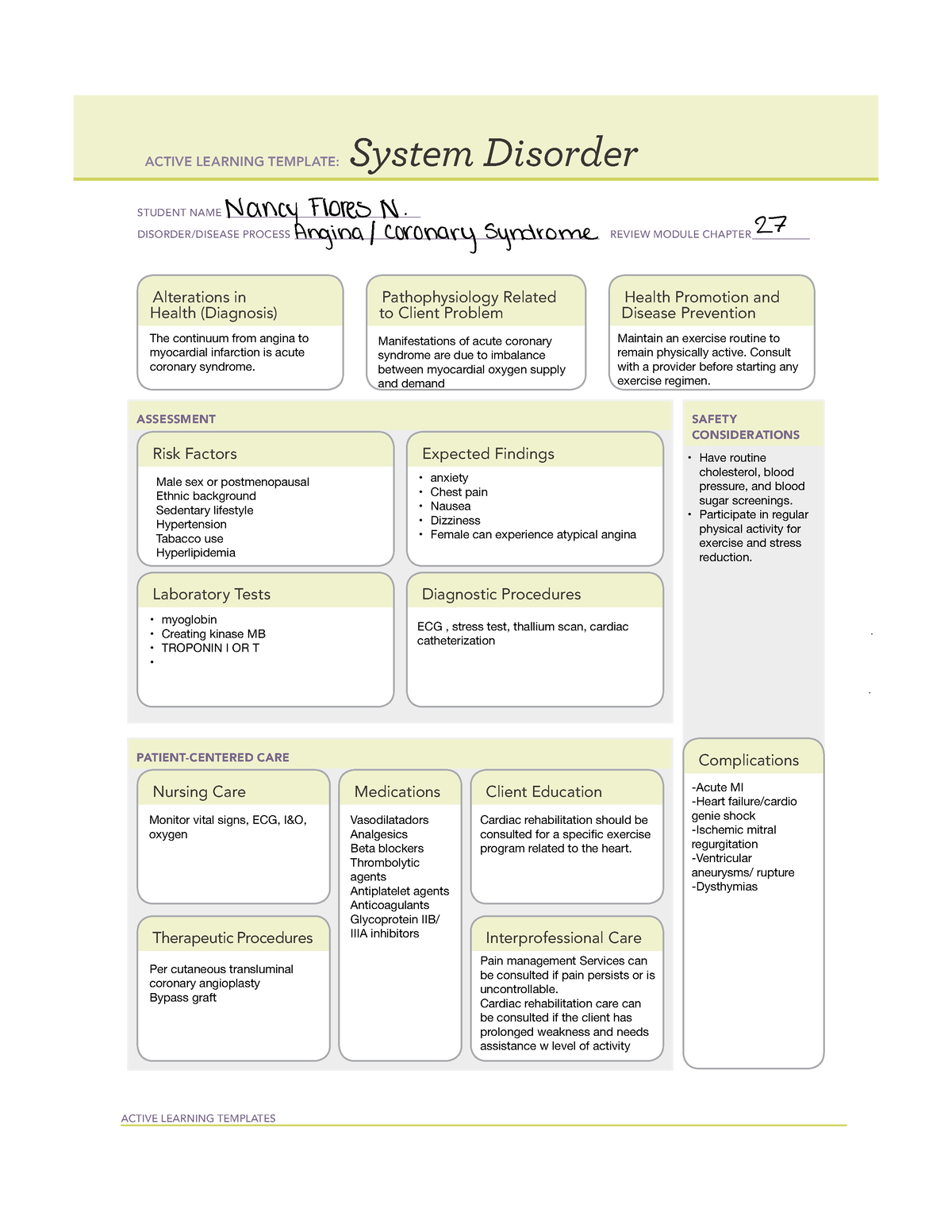 Pg - Atl - ACTIVE LEARNING TEMPLATES System Disorder STUDENT NAME - Studocu