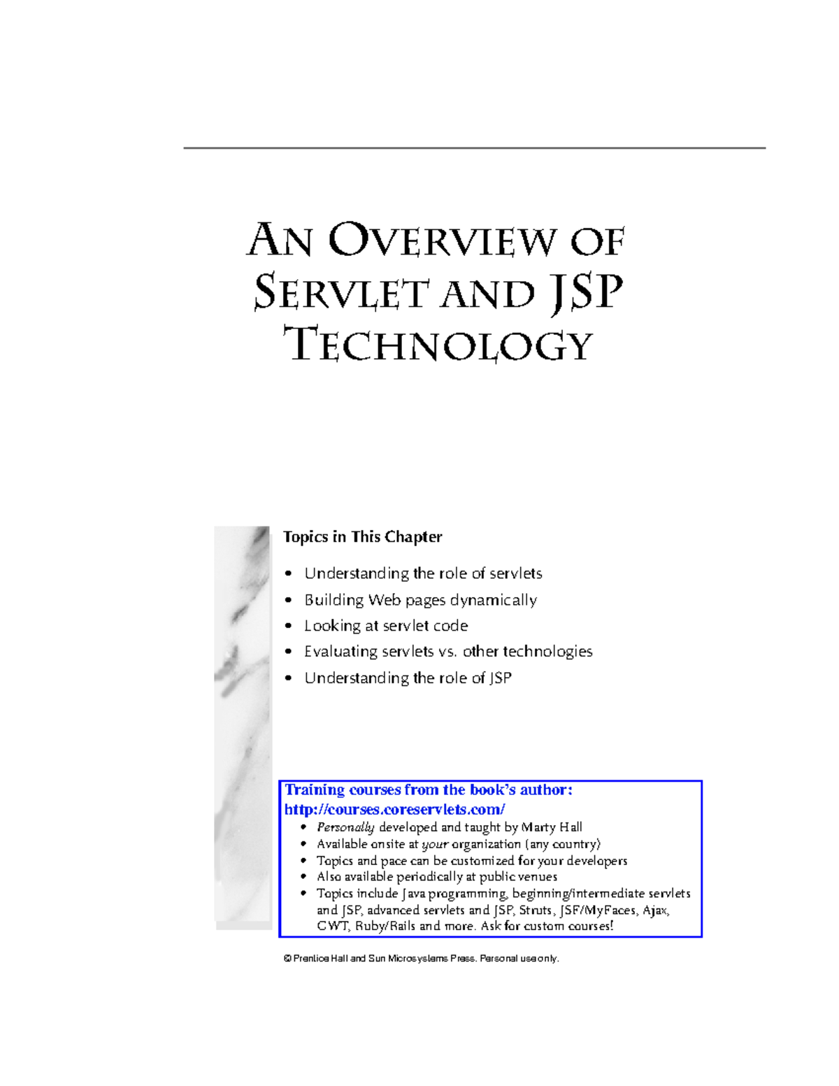 Servlet and JSP - Training courses from the book’s author: courses ...