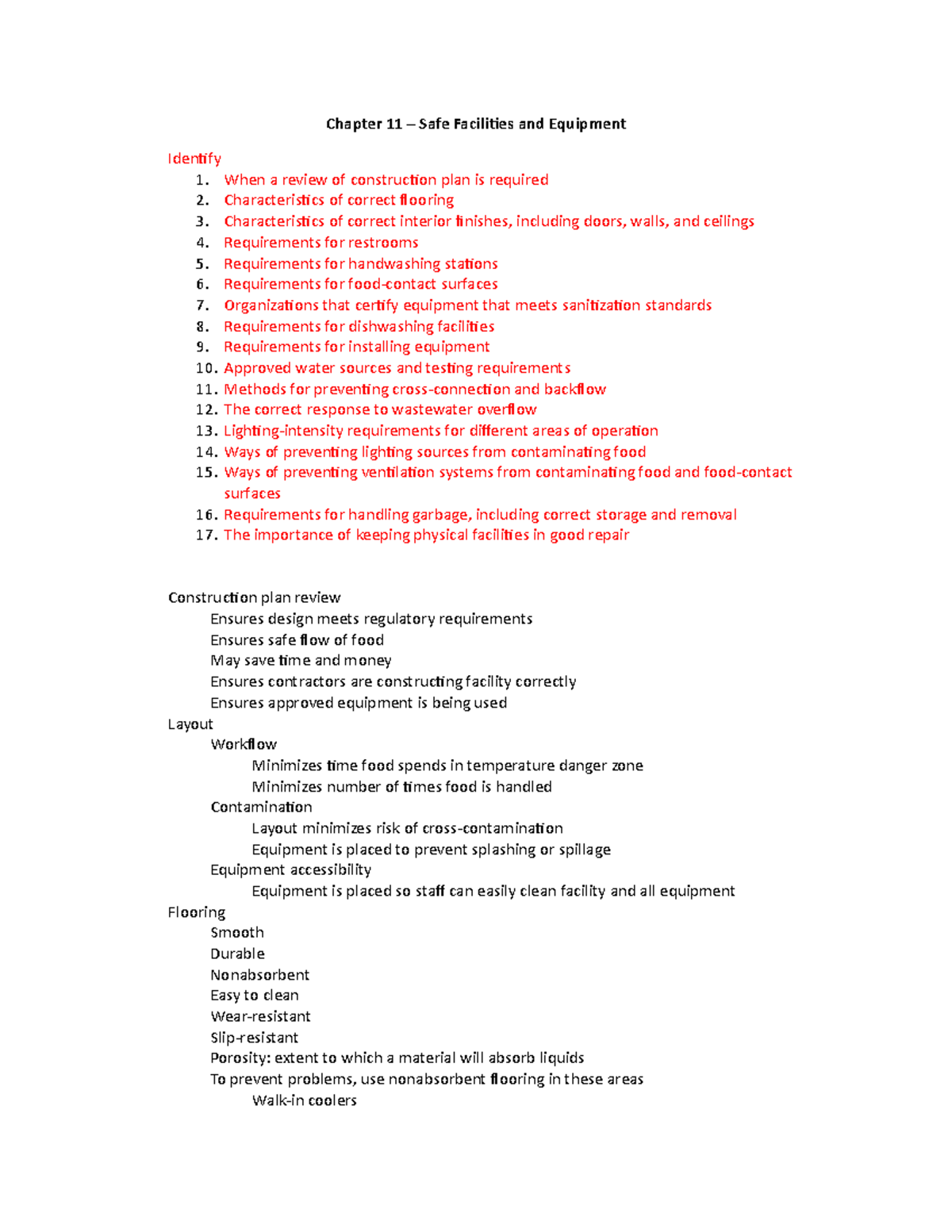 Chapter 11 Safe Facilities and Equipment Chapter 11 Safe