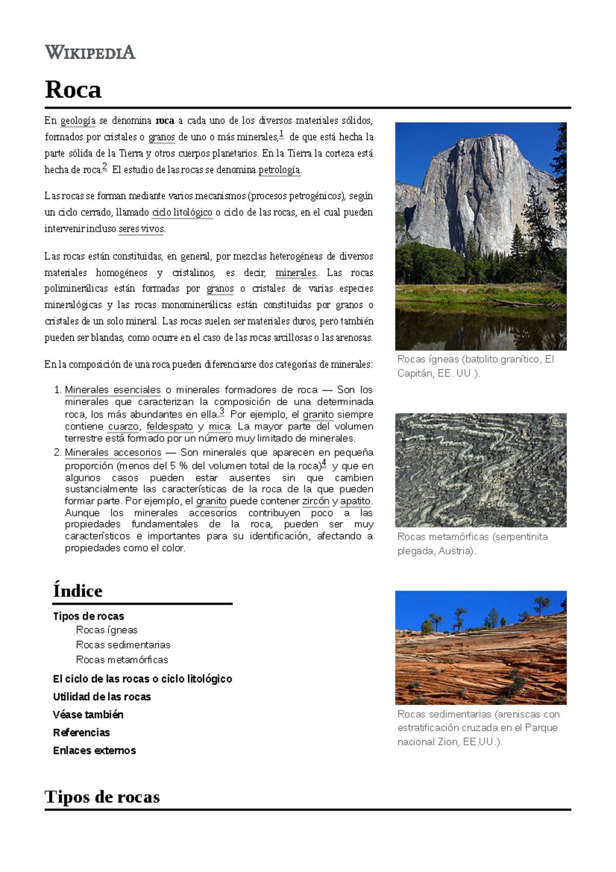 U6 pp 142 rocas - Roca En geología se denomina roca a cada uno de los ...