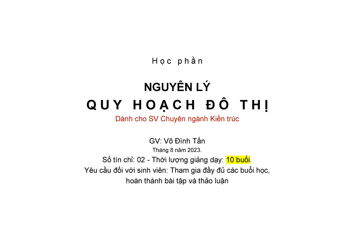 Lesson 1 - âfẾDgSG - H ọ C P H ầ N NGUYÊN LÝ Q U Y H O Ạ C H Đ Ô T H Ị ...