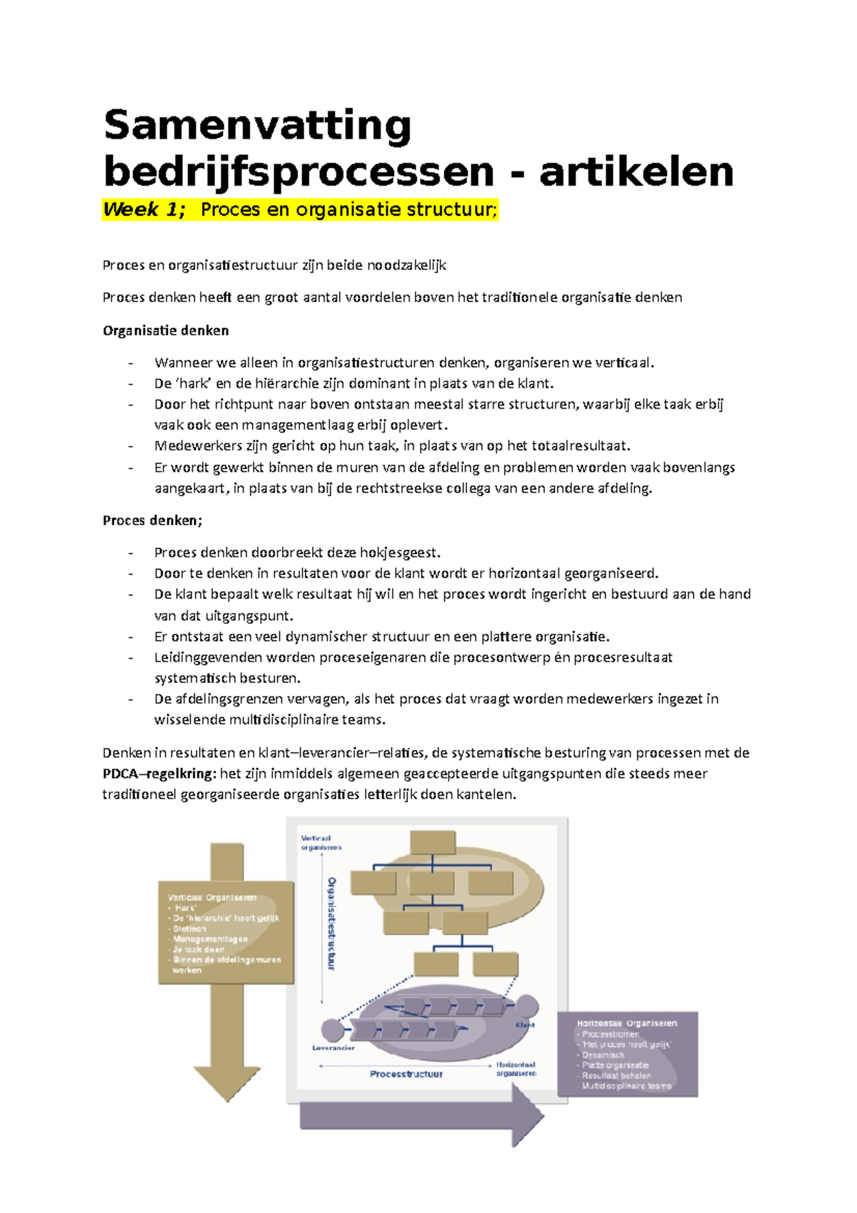 Samenvatting Bedrijfsprocessen - De ‘hark’ En De Hiërarchie Zijn ...