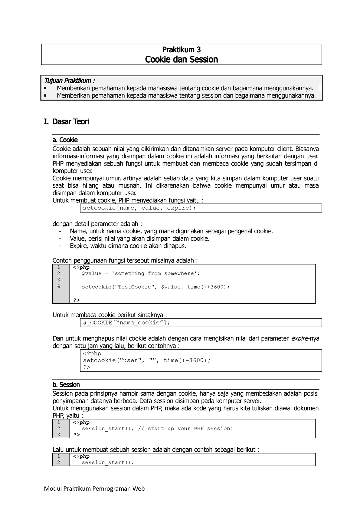 Modul Praktikum Pemrograman Web 2016 Bab 3 - Cookies-Session ...