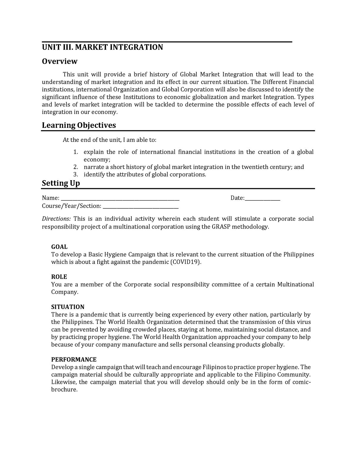 unit-iii-market-integration-unit-iii-market-integration-overview