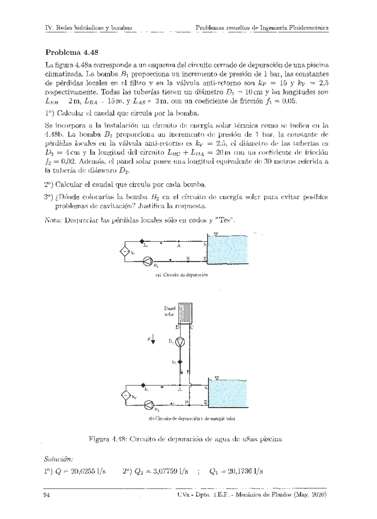 Solución Del Problema 4 - IV. Redes Hidráulicas Y Bombas Problemas ...