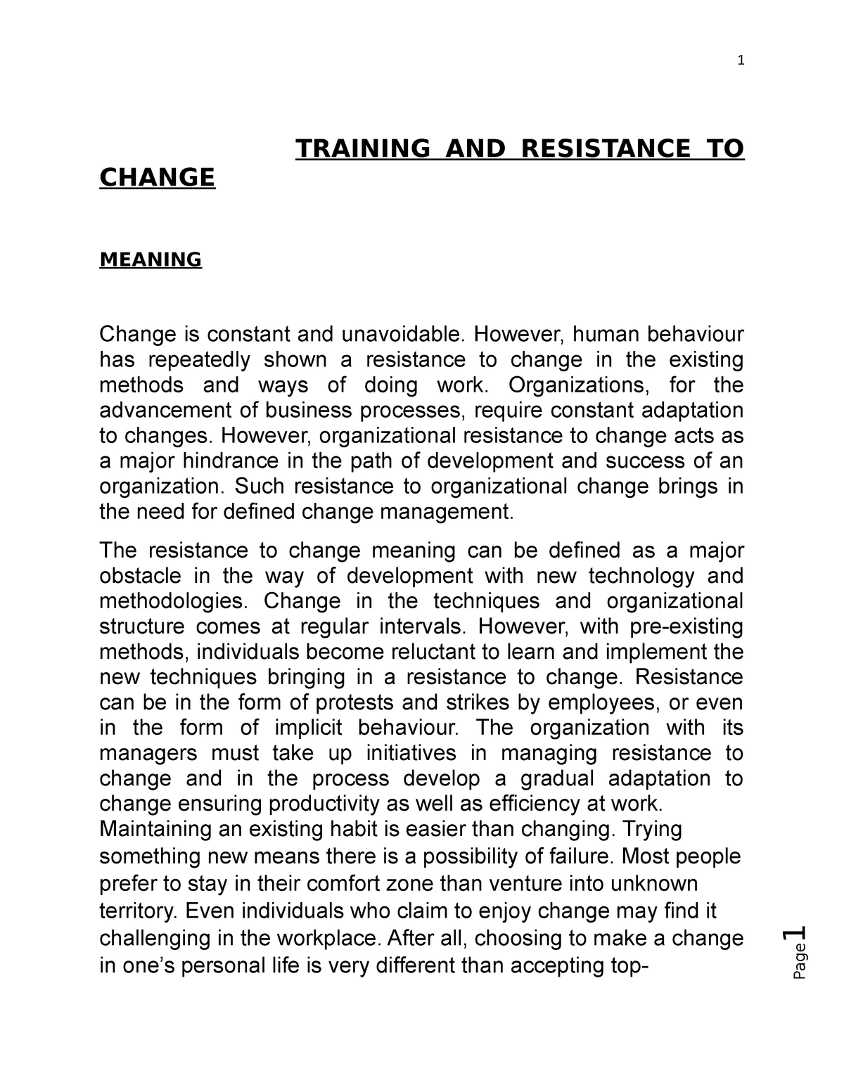 training-and-resistence-to-change-training-and-resistance-to-change