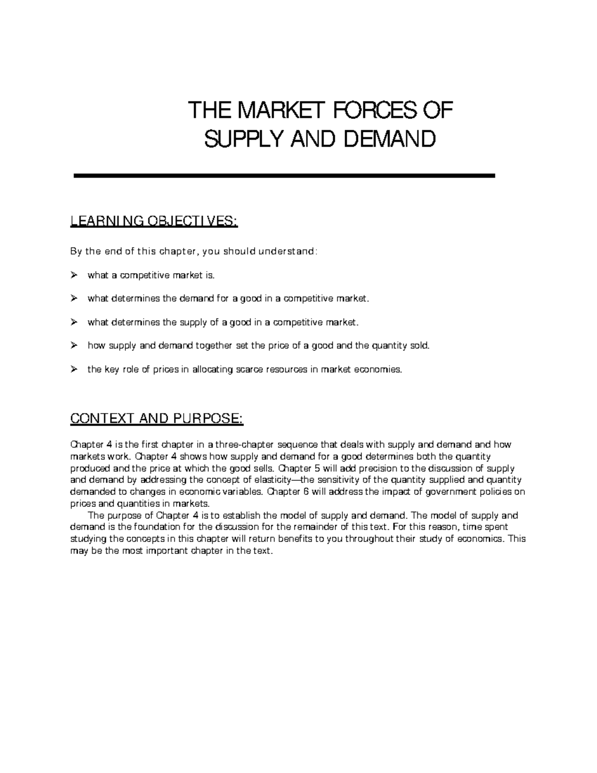 Chapter 4 Lecture - THE MARKET FORCES OF SUPPLY AND DEMAND LEARNI NG ...