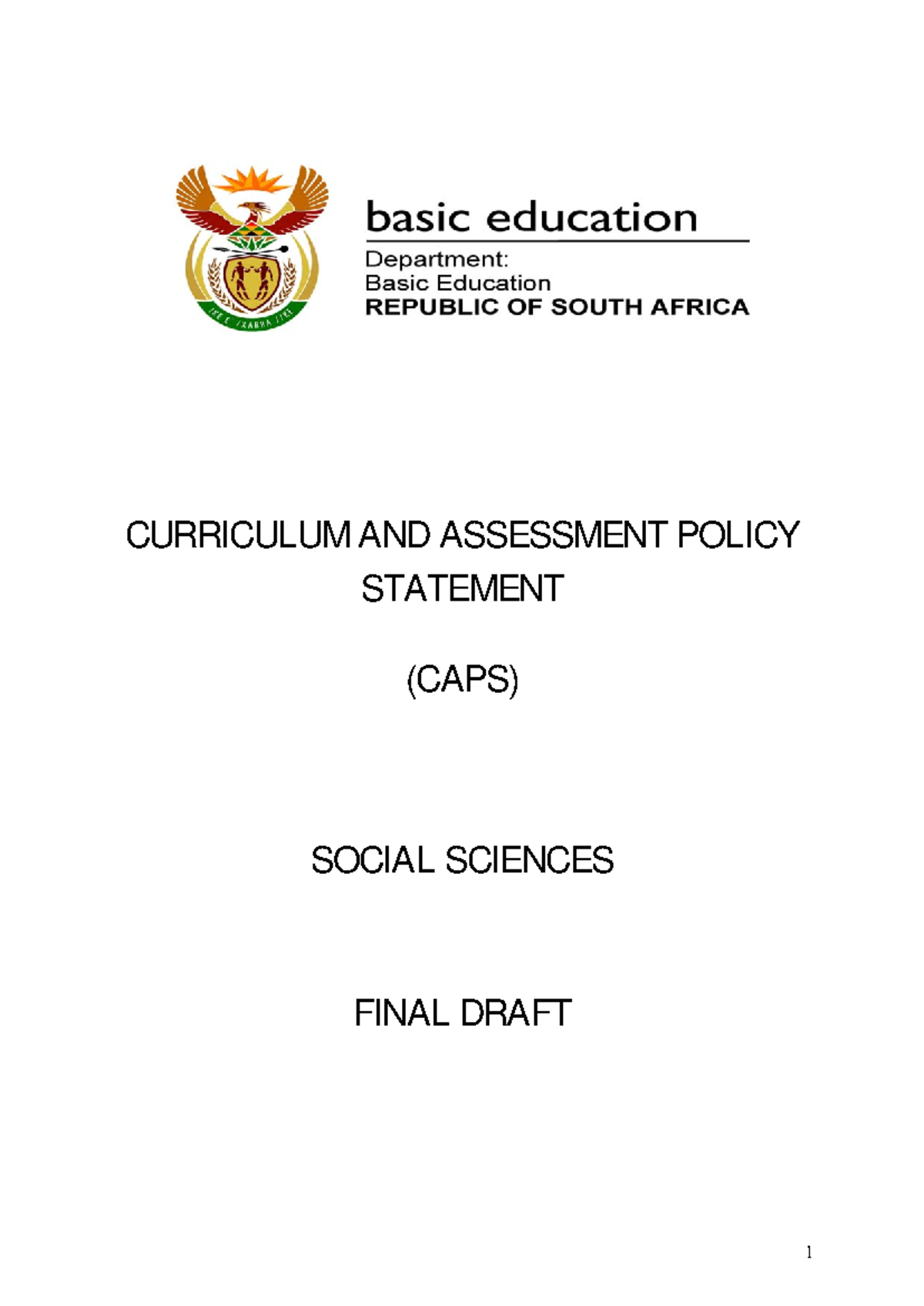 Human AND Social Sciences - CURRICULUM AND ASSESSMENT POLICY STATEMENT ...