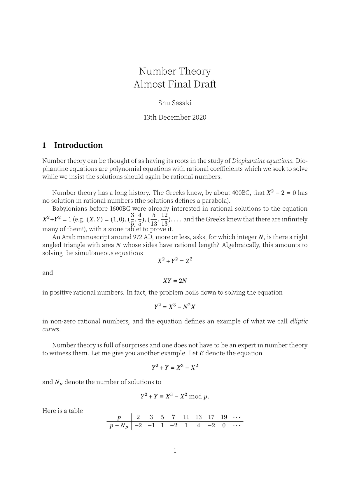 Number Theory- Complete Lecture Notes 2020/21 - Number Theory Almost ...