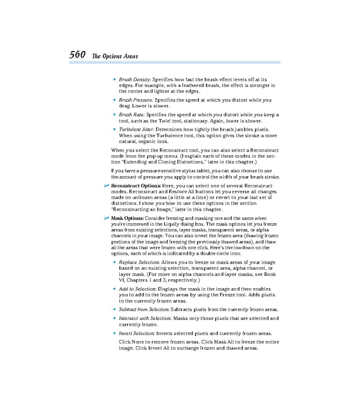 for Dummies (80) 560 The Options Areas Brush Density