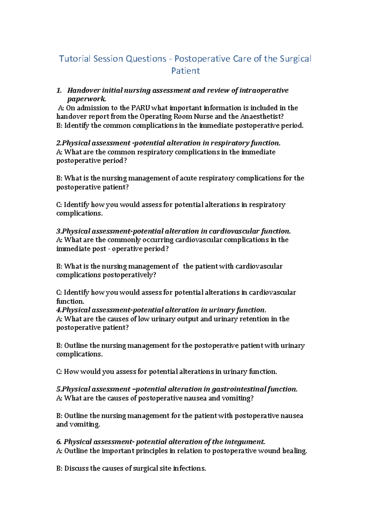 Post+operative+care+questions Warning TT undefined function 32