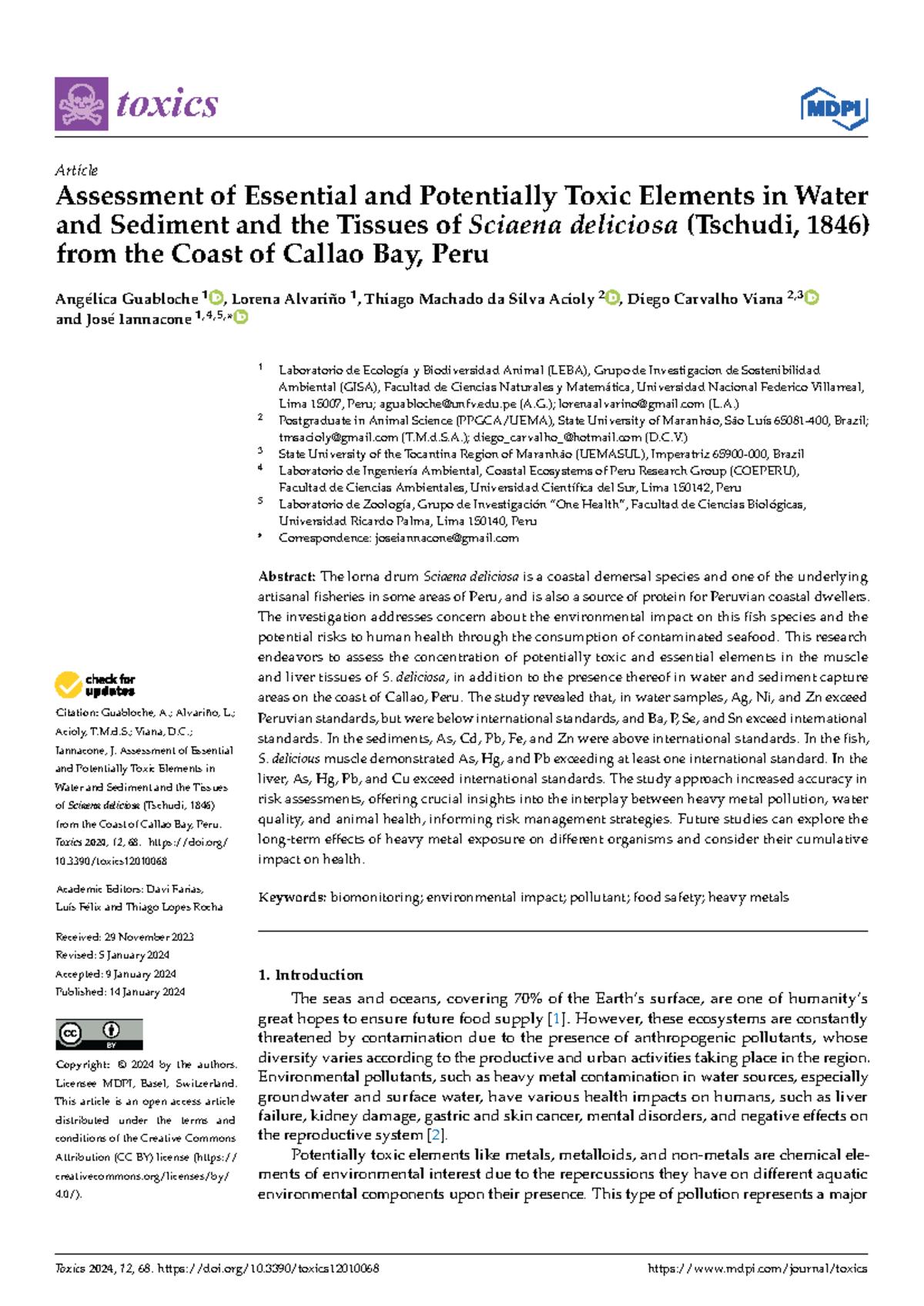 ART1-Assessment of Essential and Potentially Toxic Elements in Water ...