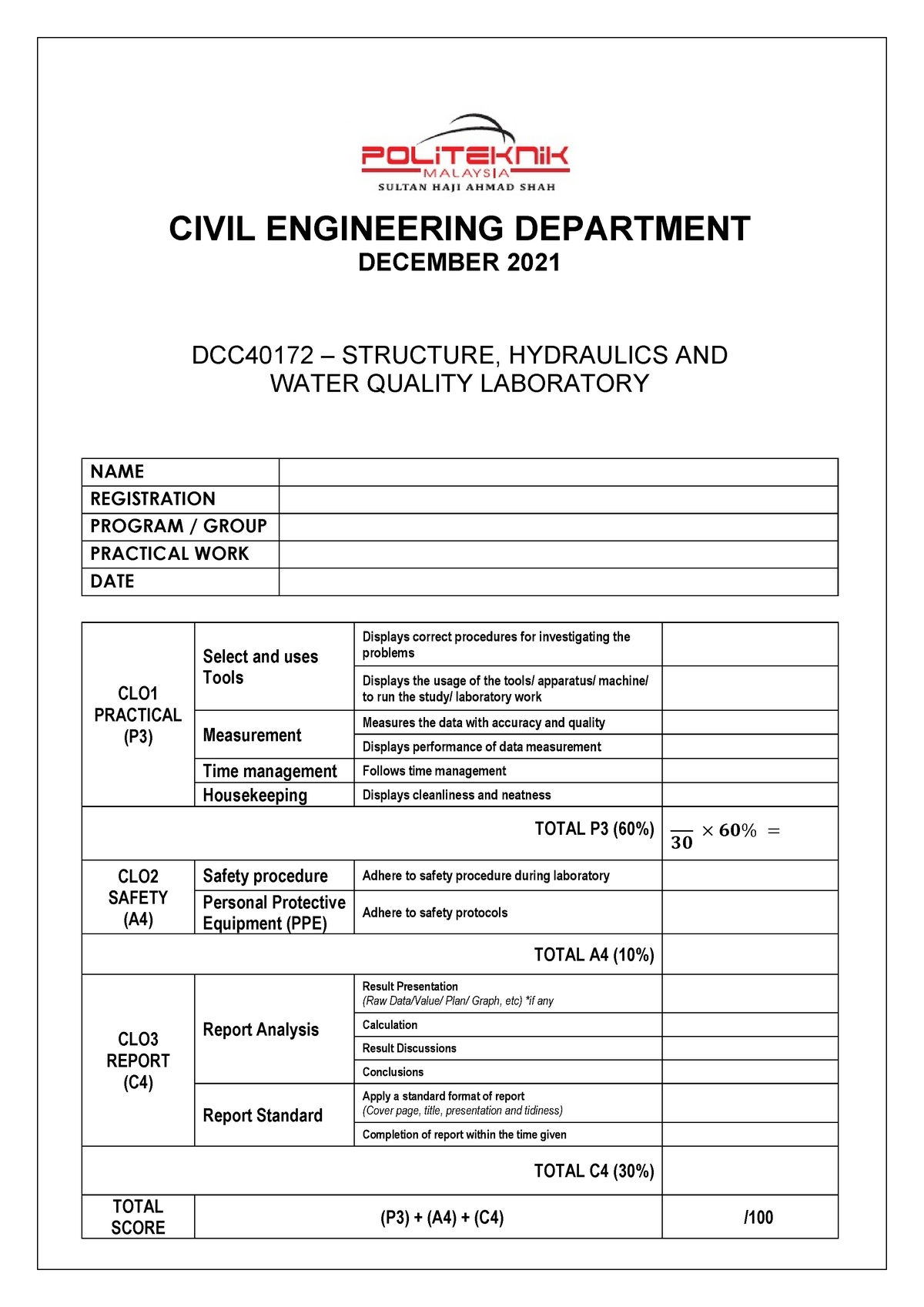 Bod Experiment Lab Report Discussion