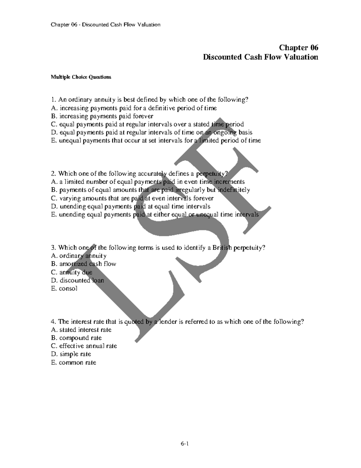 Chap006 - Practice Questions - Chapter 06 Discounted Cash Flow ...