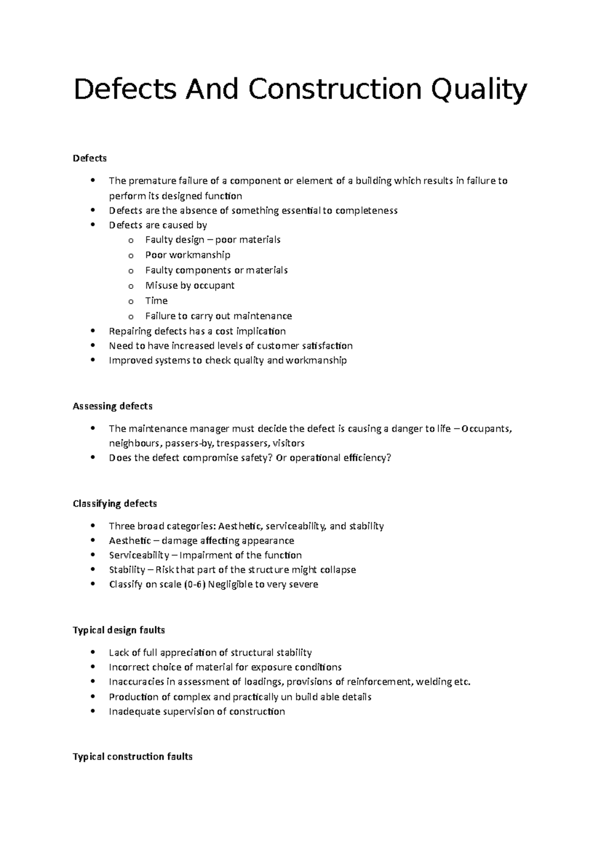 Lecture 3 - Defects And Construction Quality - Defects And Construction ...