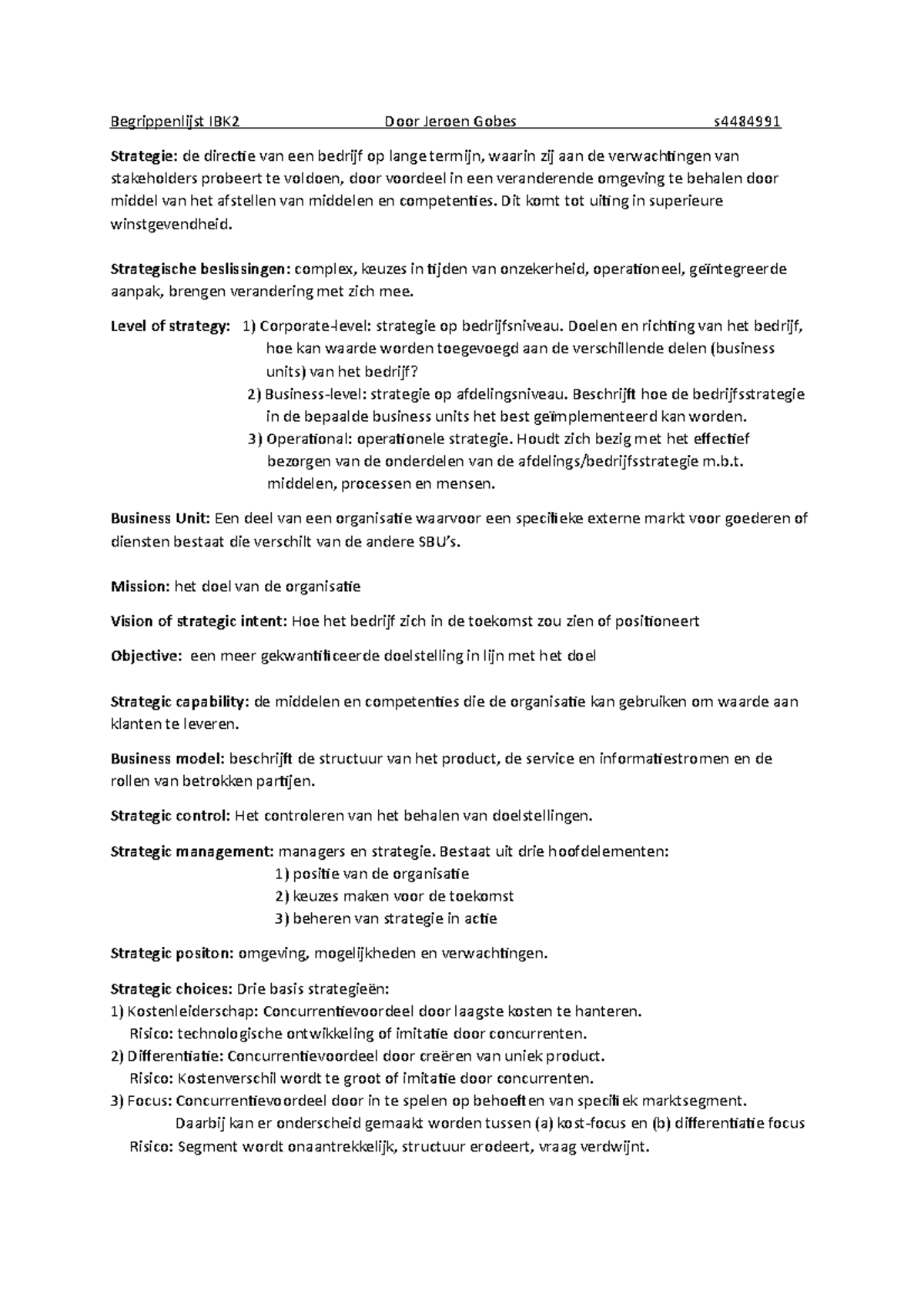 Samenvatting, Inleiding In De Bedrijfskunde 2: Compleet - Belangrijke ...