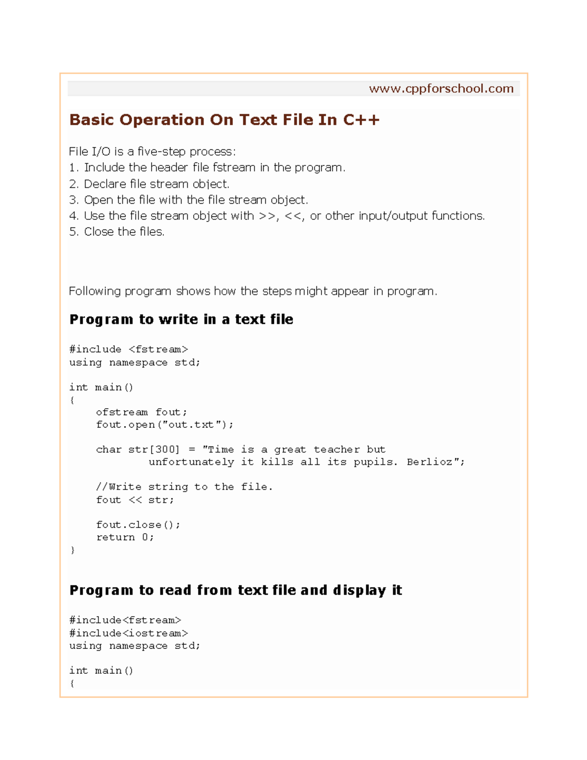 Chpater 29 operation on file - cppforschool Basic Operation On Text ...