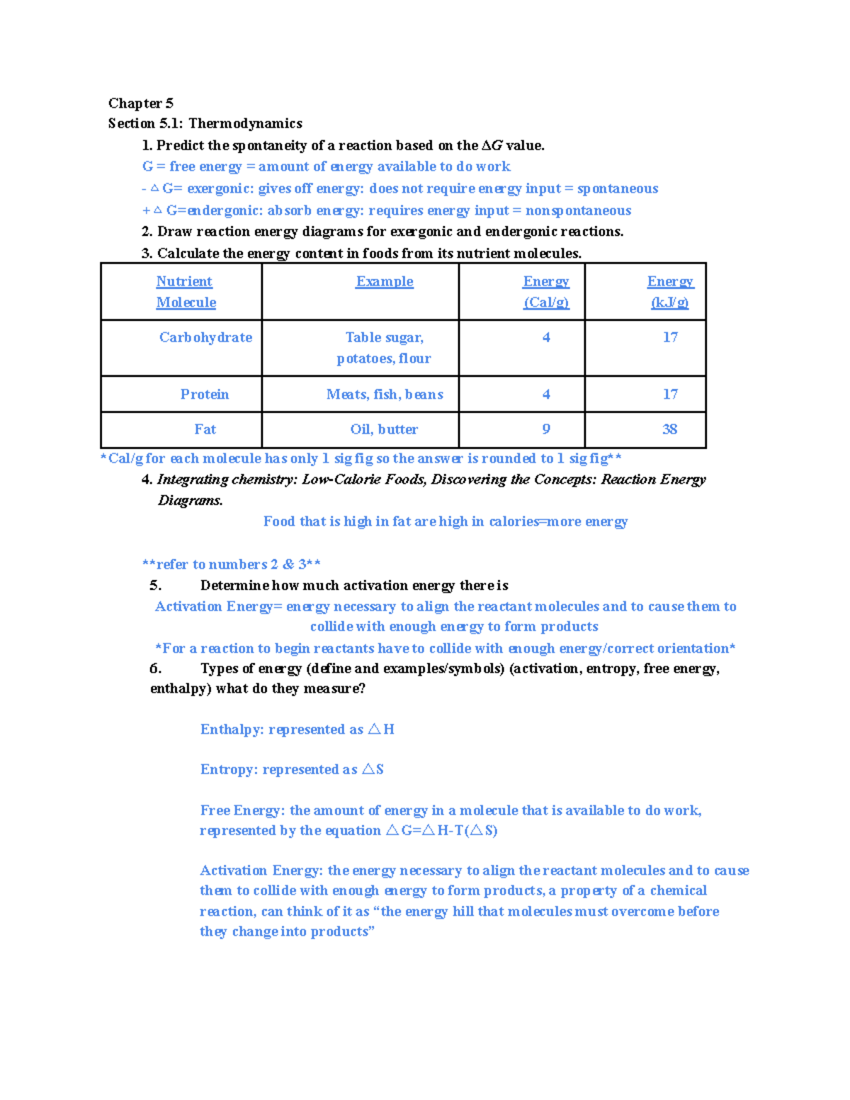 Exam 3 study guide Collective - Chapter 5 Section 5: Thermodynamics 1 ...