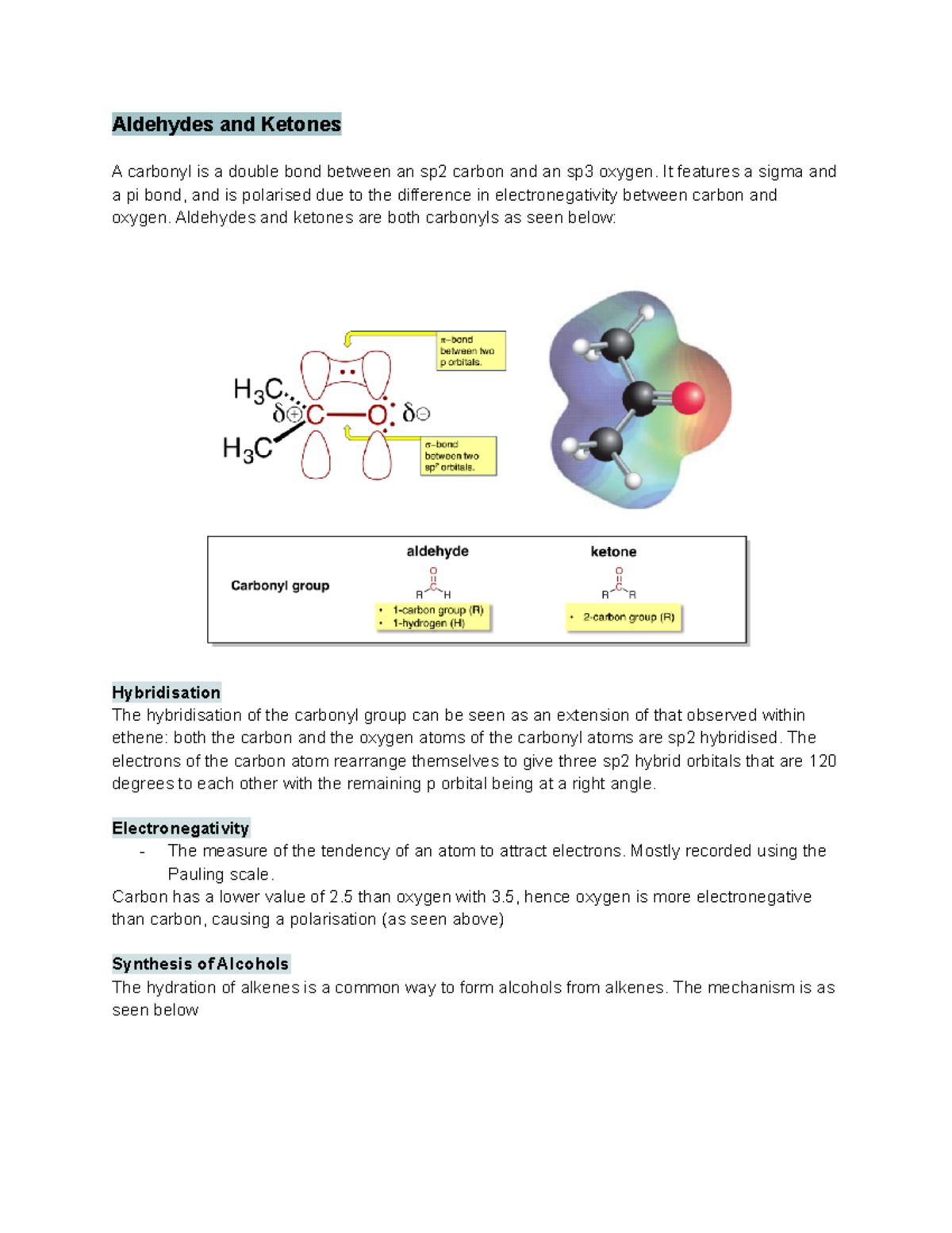 CHM1022 W5 - Aldehydes and ketones - Aldehydes and Ketones A carbonyl ...