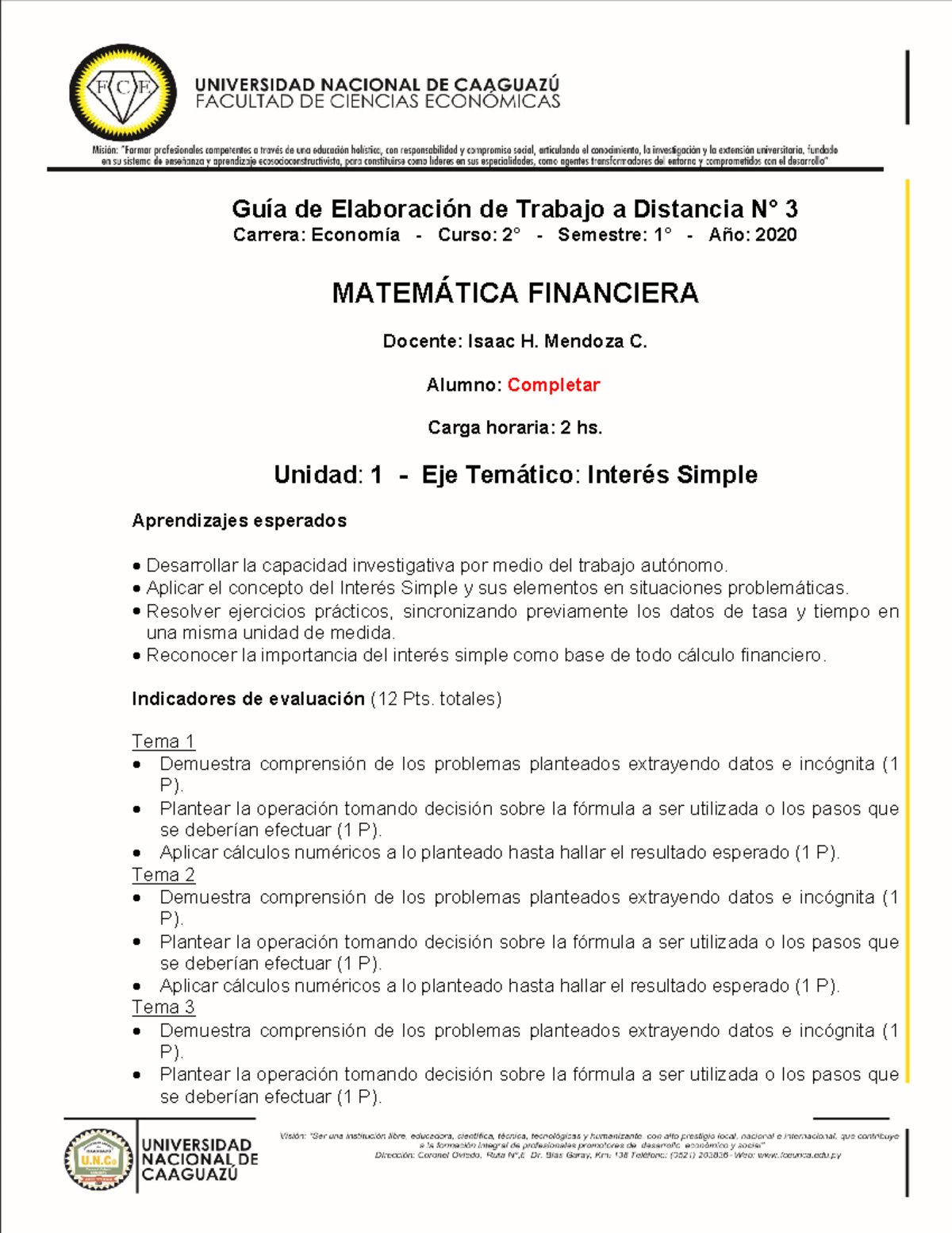 Tarea 3, matematica financiera, ejercicios practicos - Guía de ...