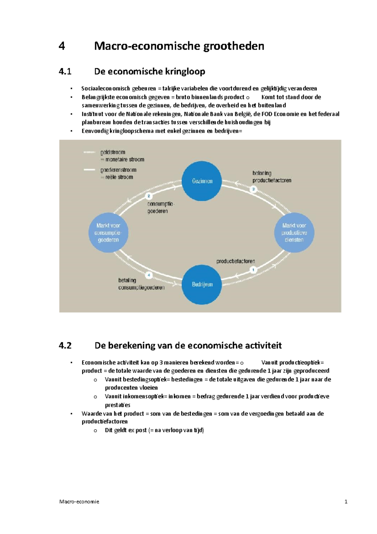 Macroeconomie-H4-H10 - 4 Macro-economische grootheden 4 De economische ...