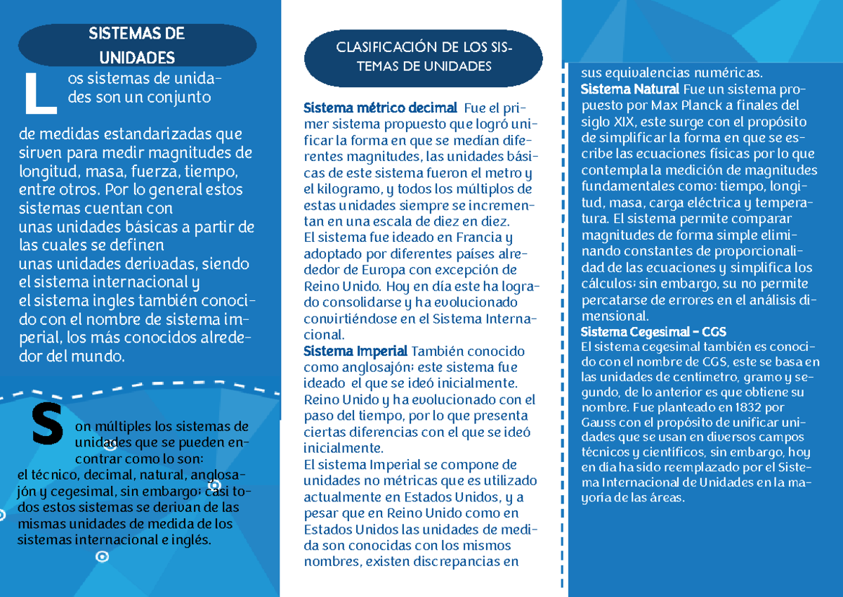 Metrología Act 5 Sistema De Unidades Sistema Métrico Decimal Fue El Pri Mer Sistema