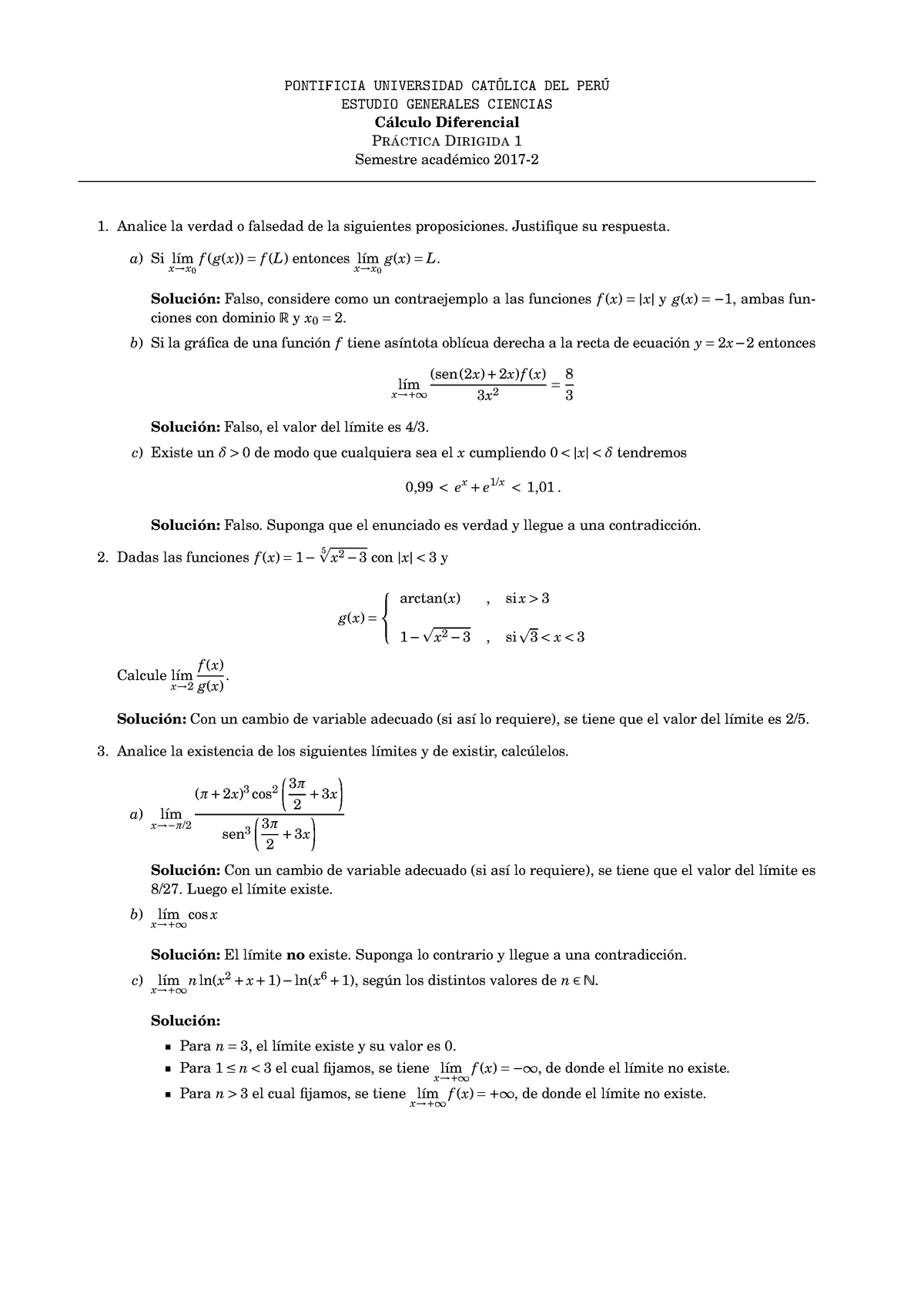 PD1 Con Solución - Apunte - PONTIFICIA UNIVERSIDAD CATÓLICA DEL PERÚ ...