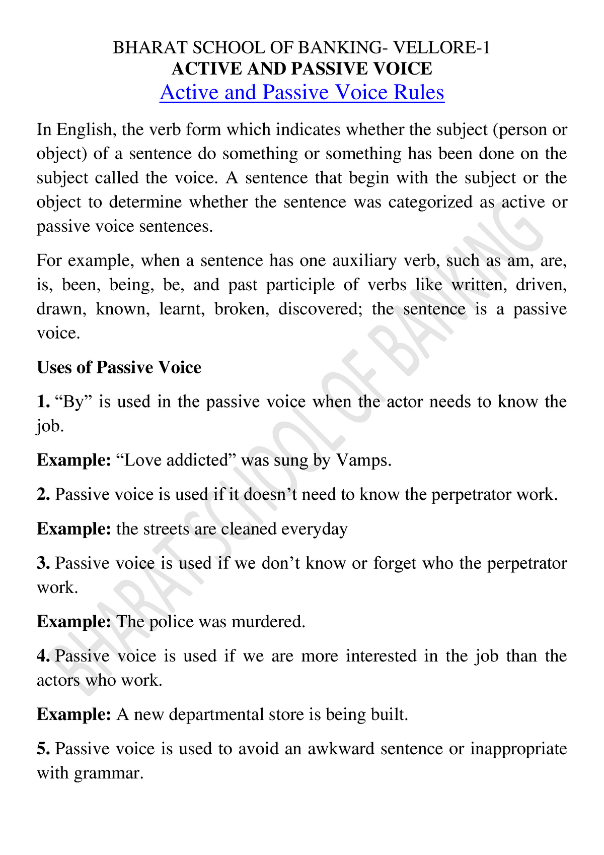 Active And Passive Voice Rules ACTIVE AND PASSIVE VOICE Active And 