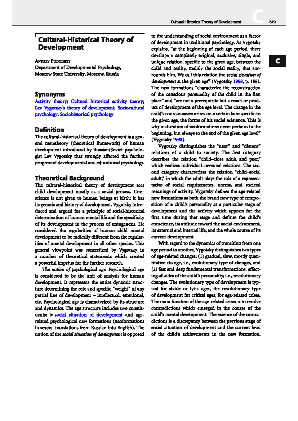 Didactics, Didactic Models and Learning - C Theory of Development 879 ...
