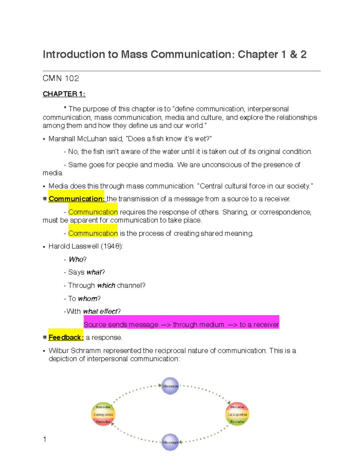 Notes-Chapter 1 & 2 - Lecture Notes 1-2 - Introduction To Mass ...