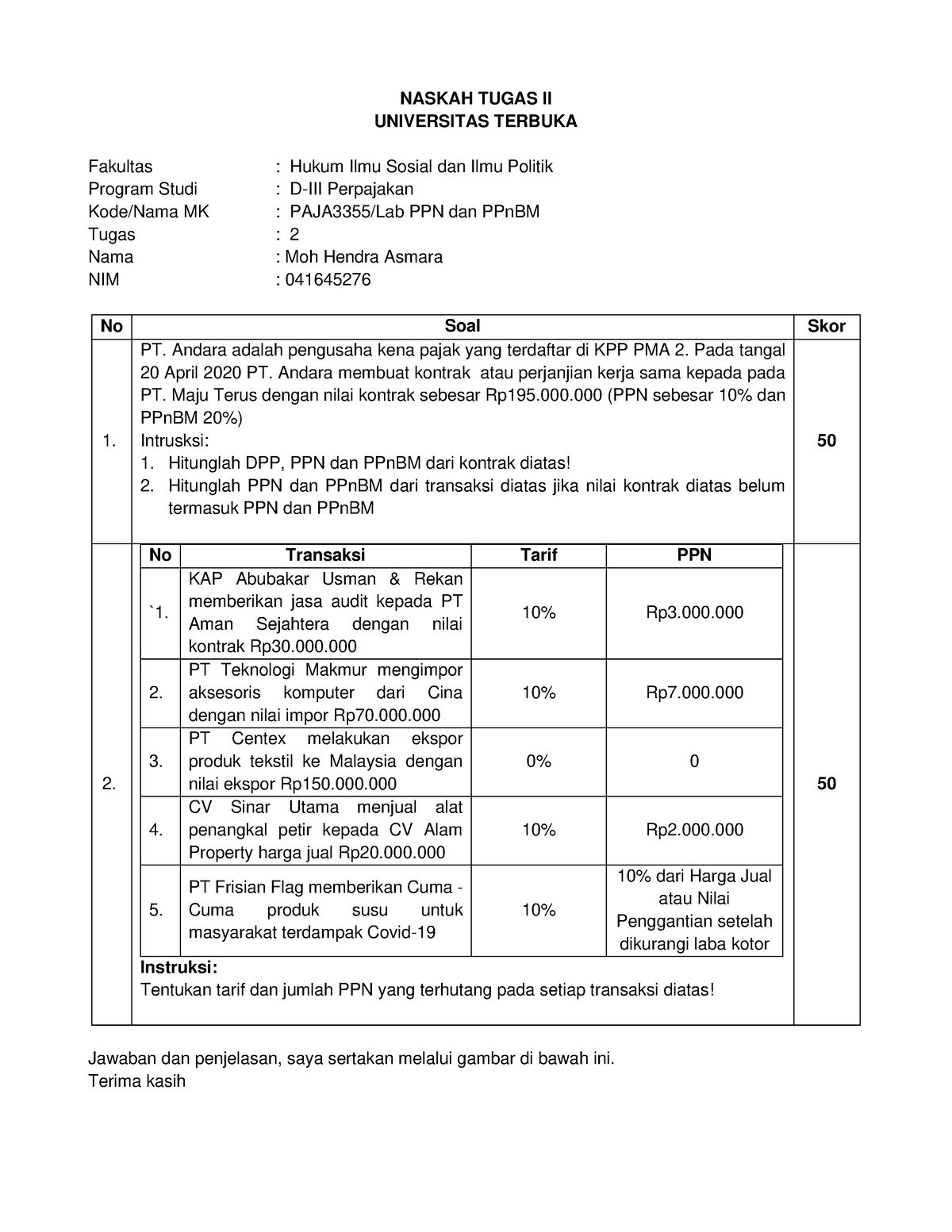 Tugas 2 05 041645276 Naskah Tugas Ii Universitas Terbuka Fakultas 