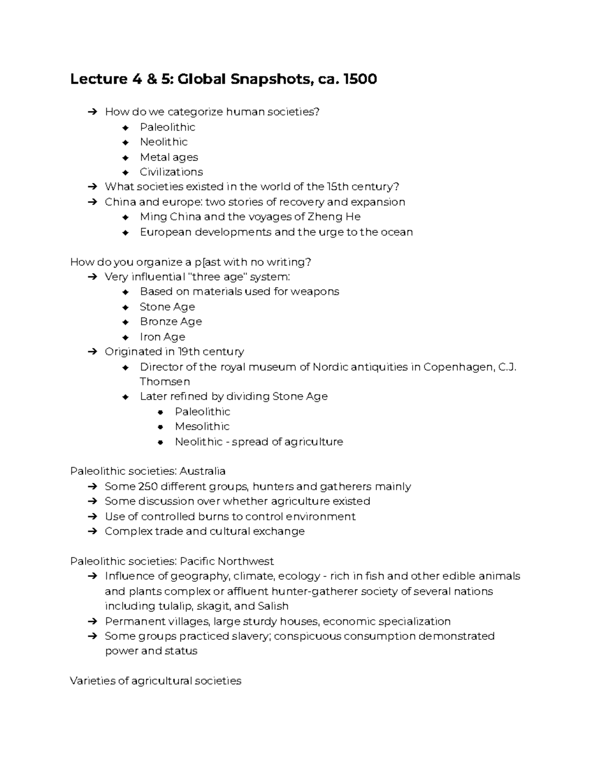 Global Snapshots ca. 1500 Lecture 4 & 5 Global Snapshots, ca. 1500