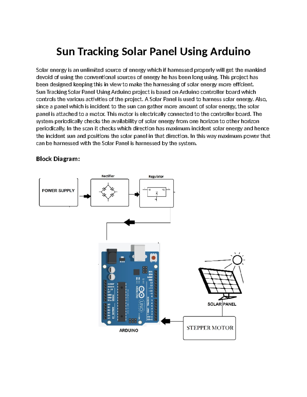 N344 - For practice - Sun Tracking Solar Panel Using Arduino Solar ...