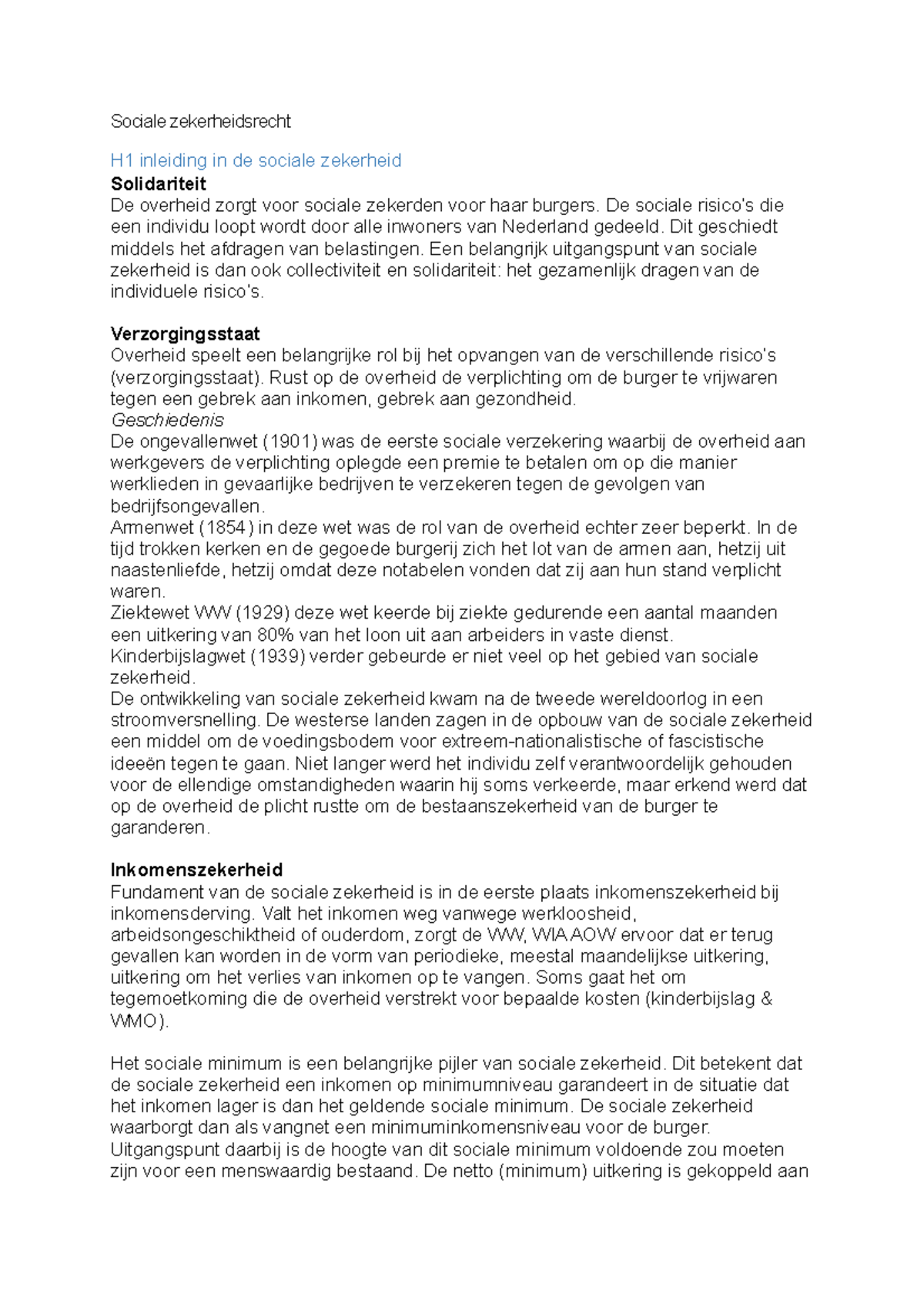 Samenvatting Socialezekerheidsrecht Begrepen - Samenvatting - Sociale ...