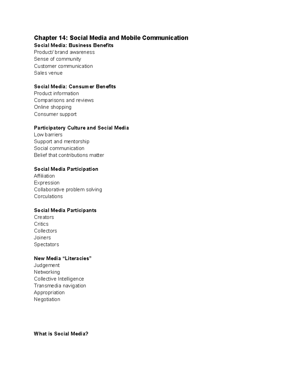 COMM 205 Notes Ch - Chapter 14: Social Media and Mobile Communication ...