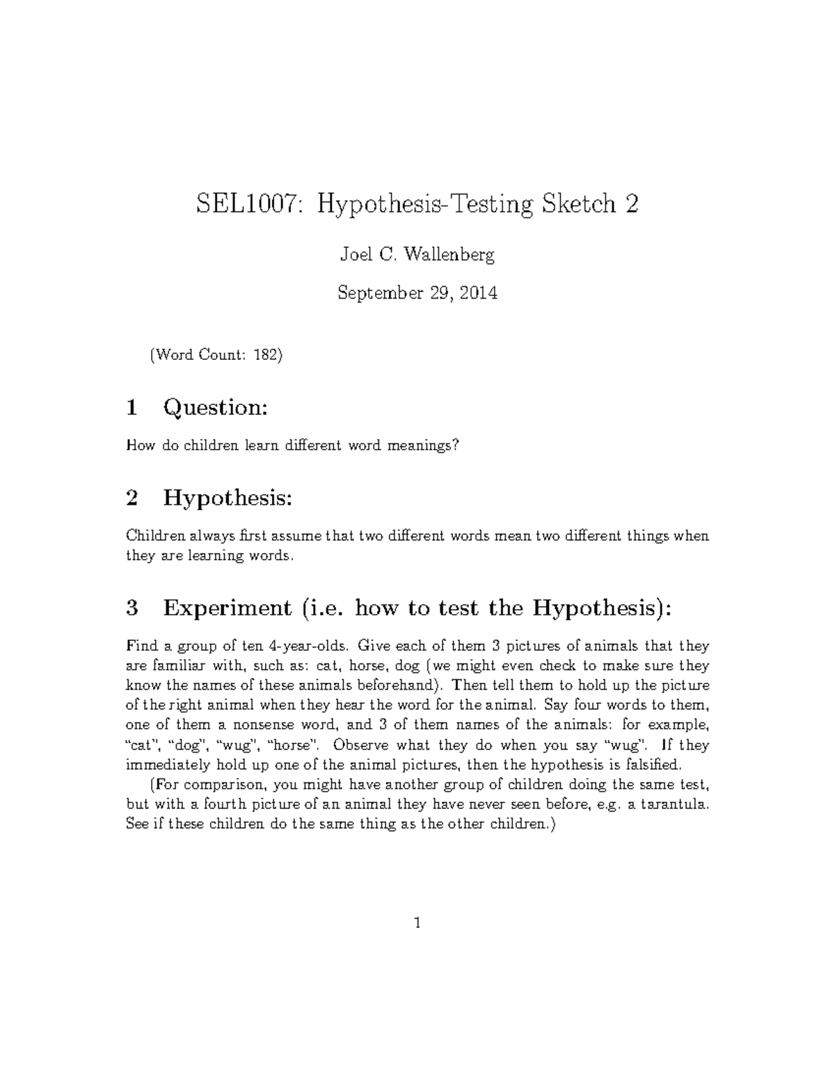 Hypothesis Testing Example 2 - SEL1007: Hypothesis-Testing Sketch 2 ...