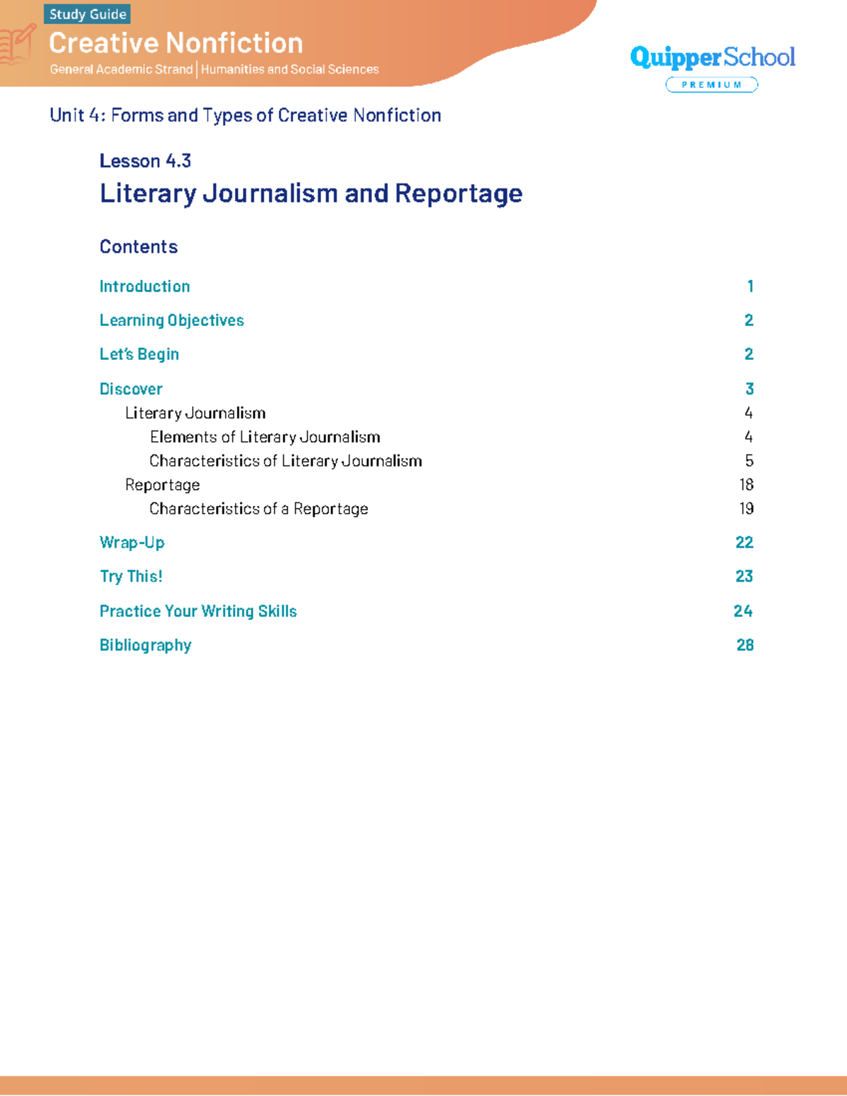 CNF11 12 Q2 0403M SG Literary Journalism and Reportage - Literary ...