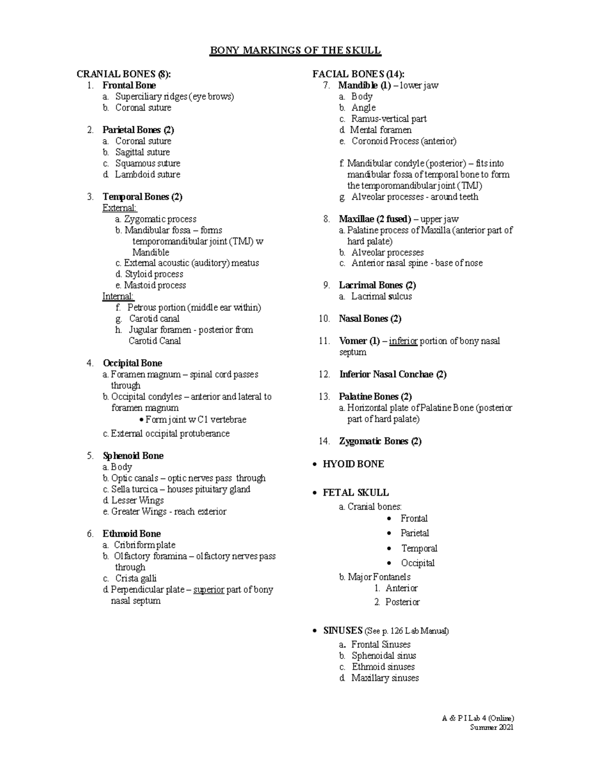 Lab 9 copy - This is my study material for lab 3 - A & P I Lab 4 ...