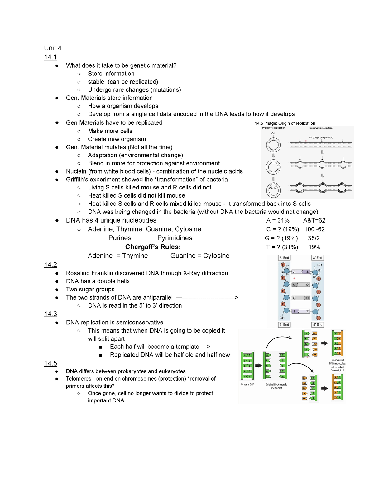 BIO - Test 4 Notes-5 - ................. - Unit 4 14. What does it take ...