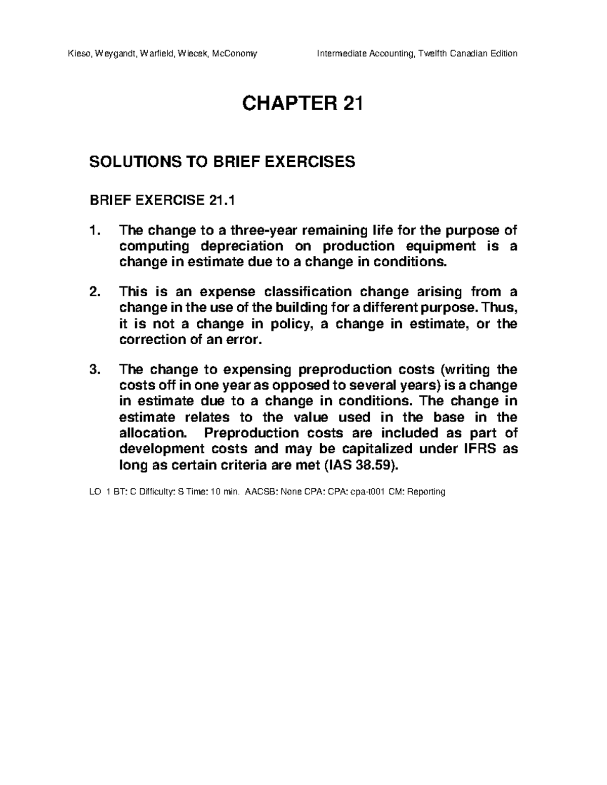 BE EX Solutions - CHAPTER 21 SOLUTIONS TO BRIEF EXERCISES BRIEF ...