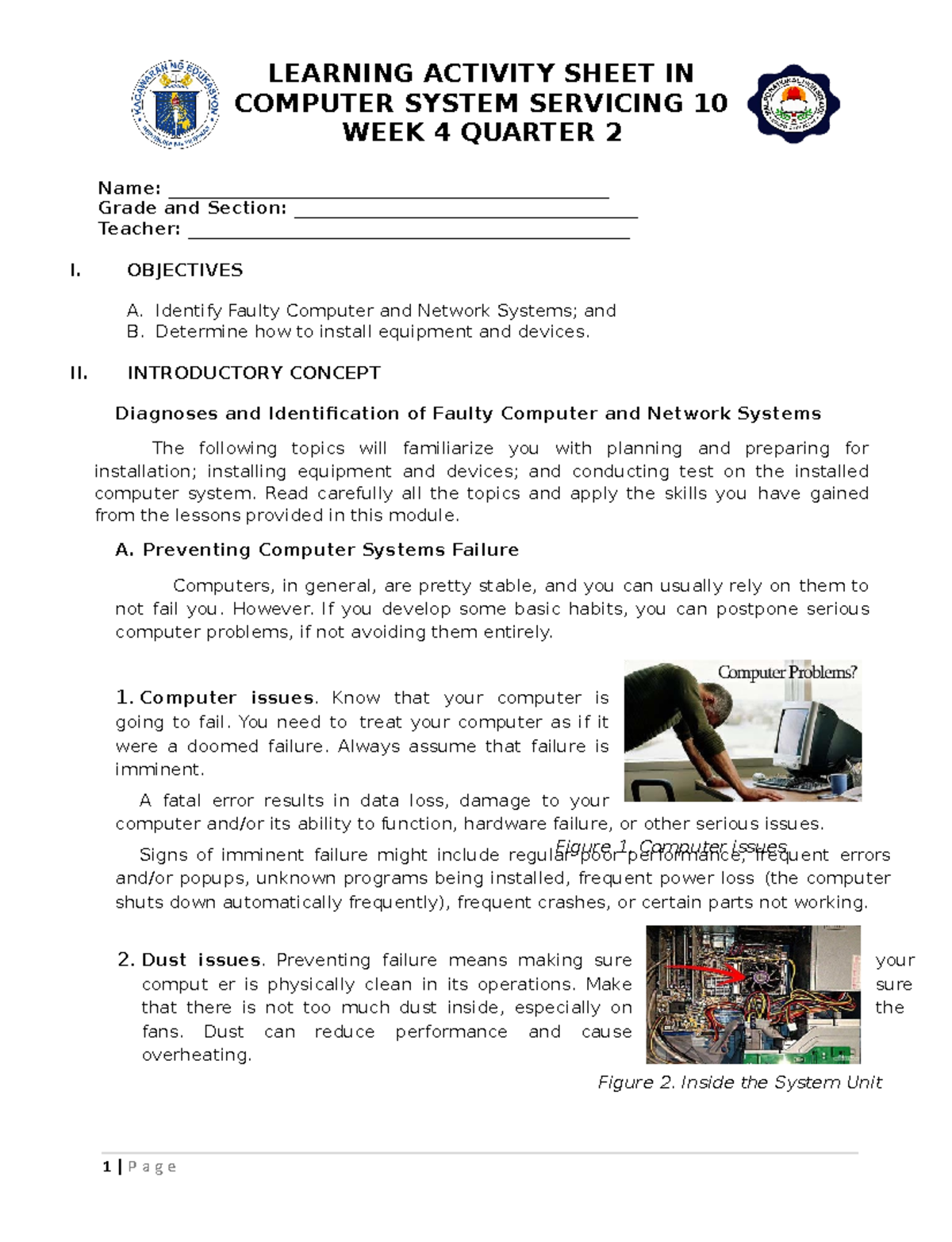 ICT 10 - Quarter 2 - Module 3 - LEARNING ACTIVITY SHEET IN COMPUTER ...