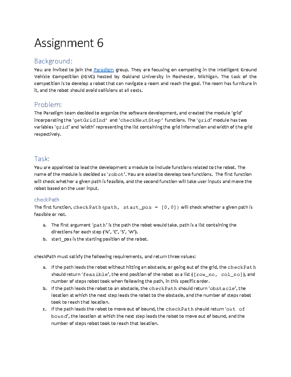 Assignment 6 - notes - Assignment 6 Background: You are invited to join ...