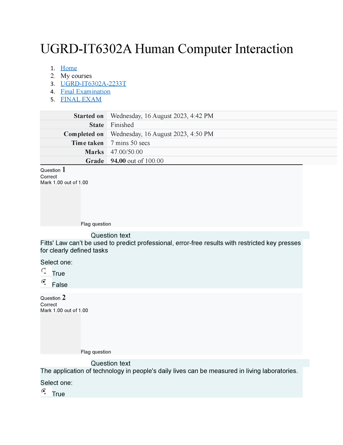 UGRD-IT6302A Human Computer Interaction Final Exam - UGRD-IT6302A Human ...