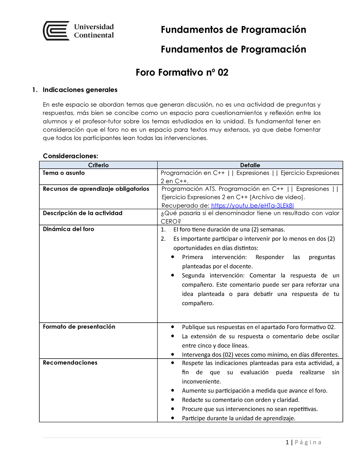 Formato FORO Formativo Semana 02 CRM - Foro Formativo Nº 02 ...