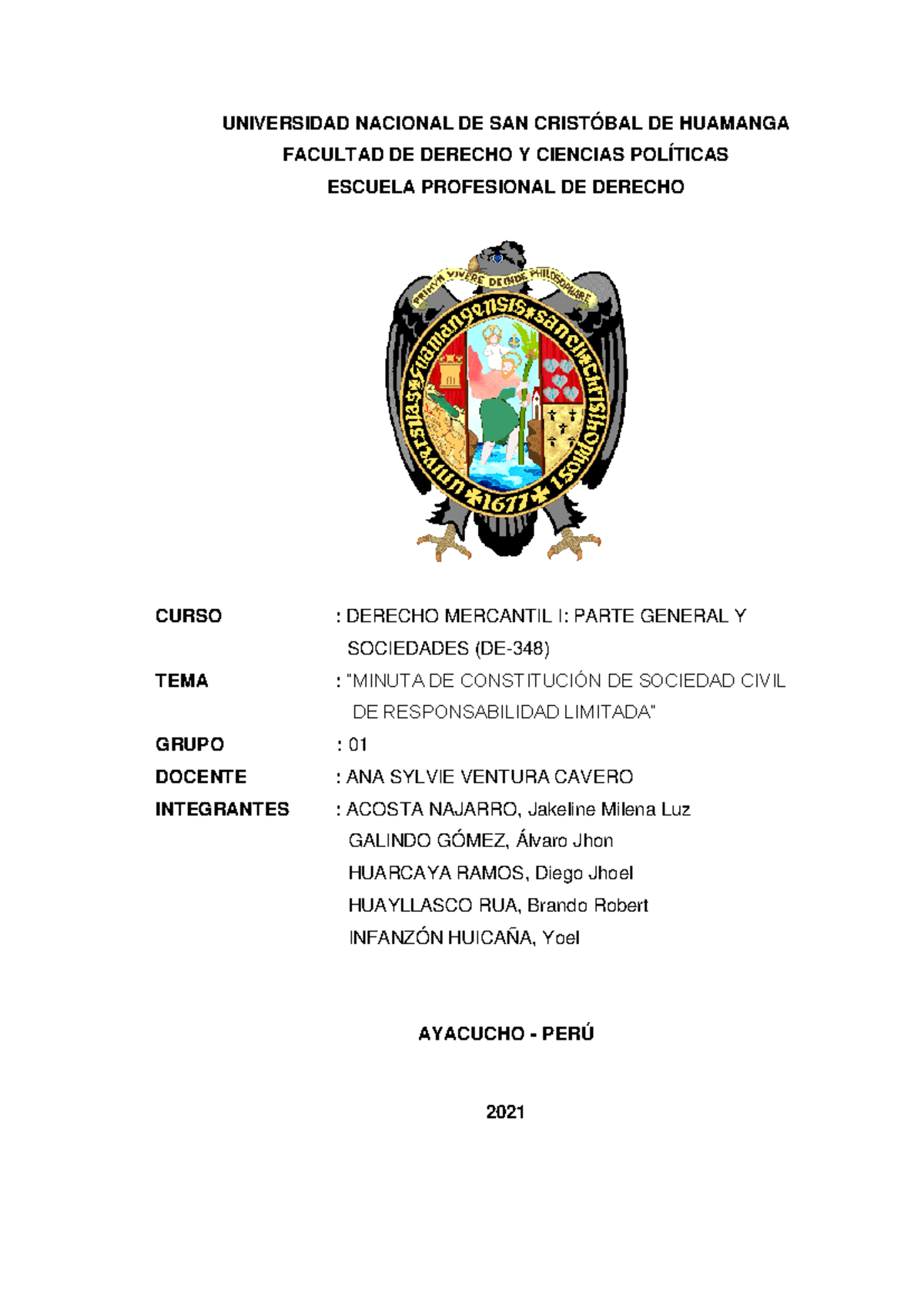 Minuta DE Constituci n DE LA Sociedad Civil DE Responsabilidad Limitada 