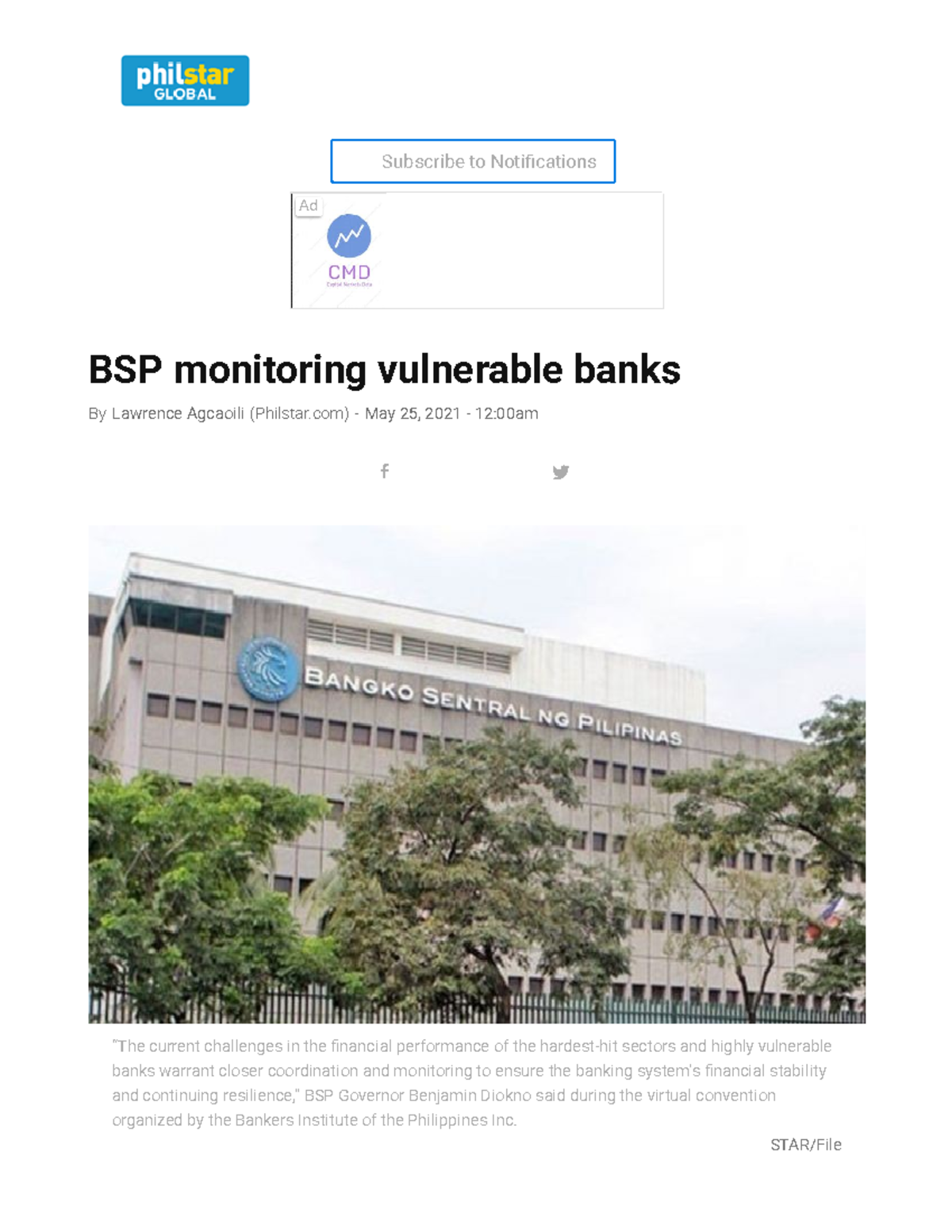 BSP Monitoring Vulnerable Banks - Philstar - BSP Monitoring Vulnerable ...