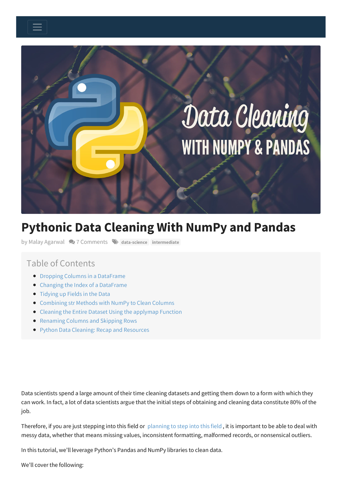 Step By Step Guide To Data Cleaning With Python - Pythonic Data ...