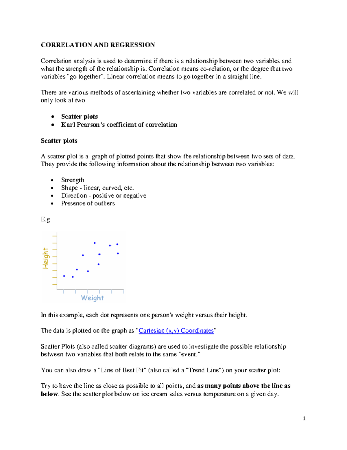 Correlation AND Regression - CORRELATION AND REGRESSION Correlation ...